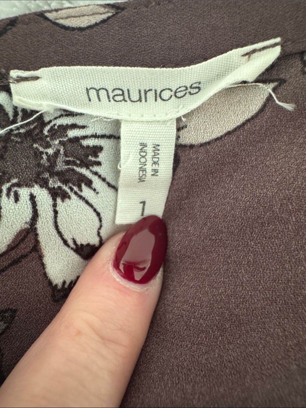 Maurices Brown Floral Scoop Neck Tunic - Picture 5 of 5